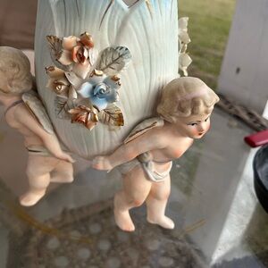 Vintage 3 cherub lenwile ardalt porcelain arrears planer